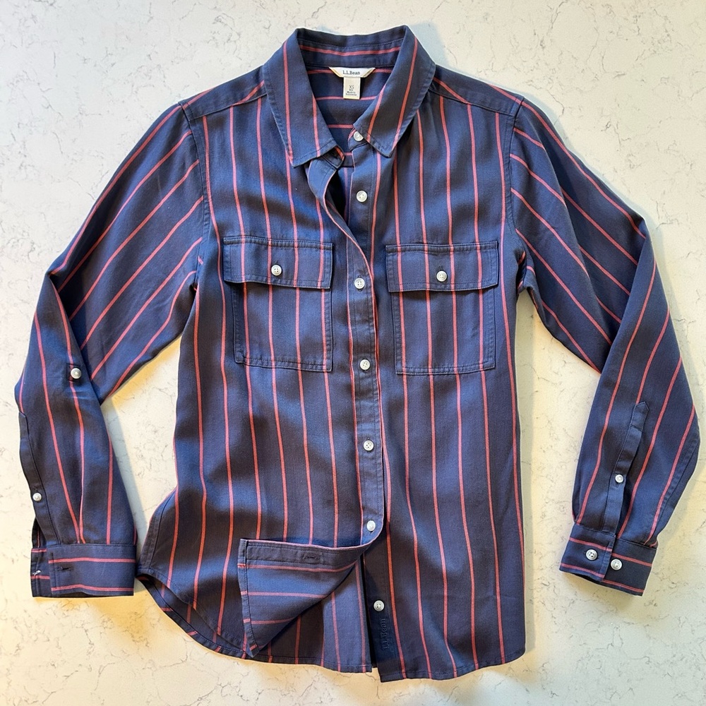 NWOT L.L. Bean Women’s (Medium fit)Soft-Washed Button Down Soft Tencel Shirt - Picture 5 of 16